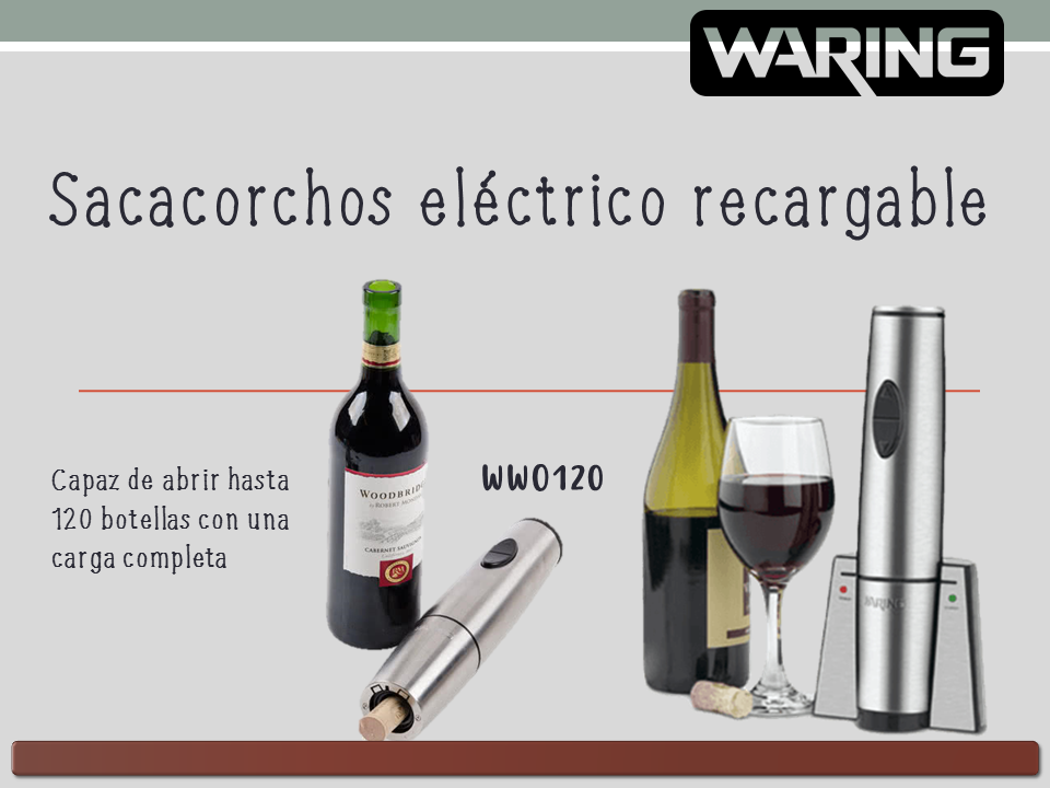 Abridor de vino eléctrico con Base de carga, sacacorchos
