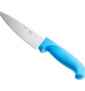 uchillo de chef azul Choice de 6" es versátil, seguro y eficiente, ideal para cocinas comerciales y escuelas culinarias.