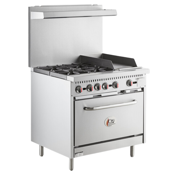 Cocina con Horno y Plancha de 4 Quemadores S36-G12-L de 36"