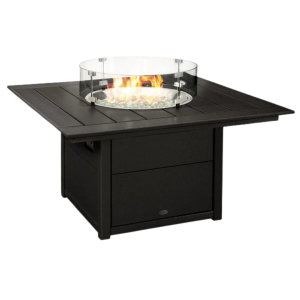 POLYWOOD CTF42SBL Mesa de fuego cuadrada negra de 42"