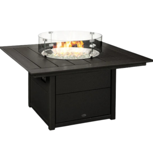 POLYWOOD CTF42SBL Mesa de fuego cuadrada negra de 42"