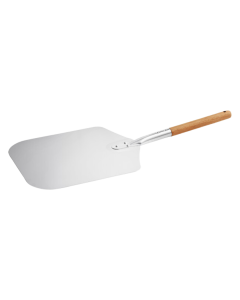 Choice 12" x 14" Aluminum Pizza Peel with 12" Wooden Handle