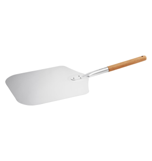 Choice 12" x 14" Aluminum Pizza Peel with 12" Wooden Handle